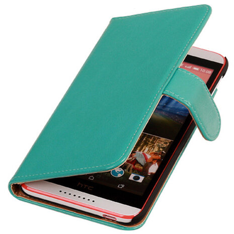 PU Leder Turquoise Hoesje voor HTC Desire 820 Book/Wallet Case/Cover