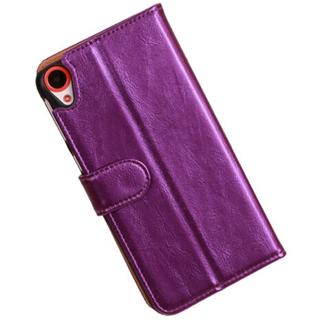 PU Leder Lila Hoesje voor HTC Desire 820 Book/Wallet Case/Cover