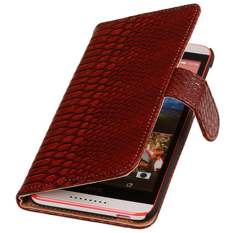 BC Slang Rood Hoesje voor HTC Desire 820 Book/Wallet Case