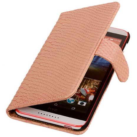 BC Slang Pink Hoesje voor HTC Desire 820 Book/Wallet Case