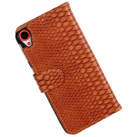 BC Slang Bruin Hoesje voor HTC Desire 820 Book/Wallet Case