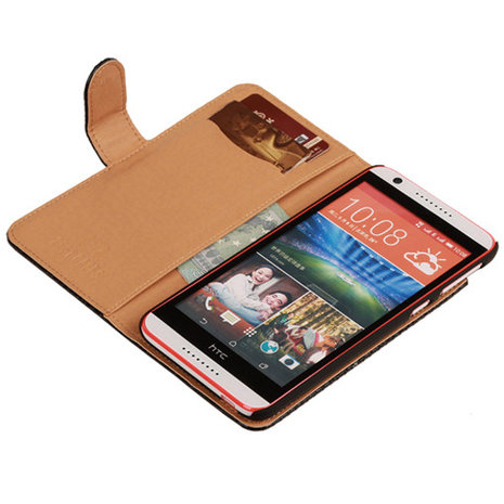 BC Slang Zwart Hoesje voor HTC Desire 820 Book/Wallet Case