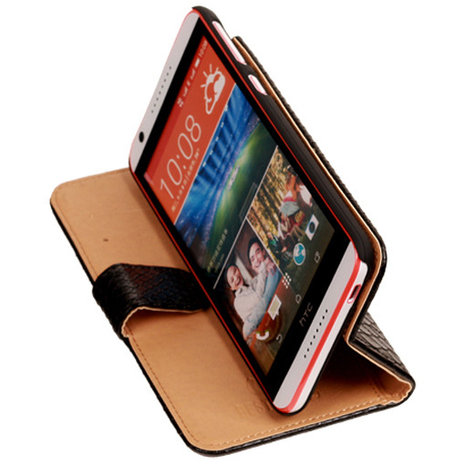 BC Slang Zwart Hoesje voor HTC Desire 820 Book/Wallet Case
