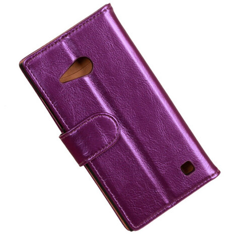 PU Leder Lila Hoesje voor Nokia Lumia 735 Book/Wallet Case/Cover