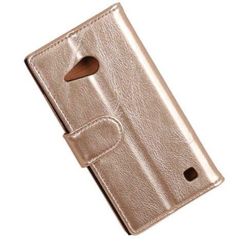 PU Leder Goud Hoesje voor Nokia Lumia 735 Book/Wallet Case/Cover