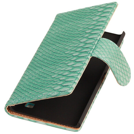 BC Slang Turquoise Hoesje voor Nokia Lumia 735 Bookcase Wallet Cover