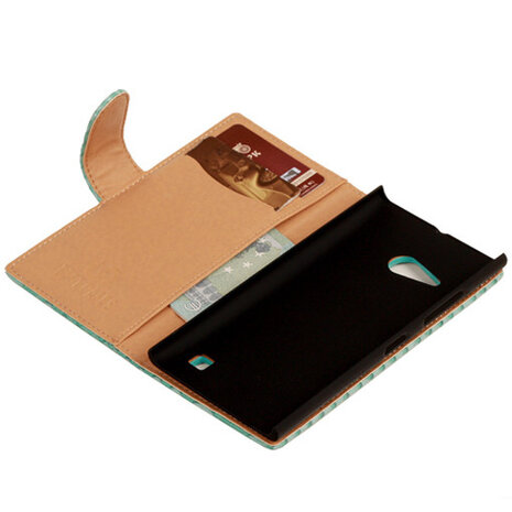 BC Slang Turquoise Hoesje voor Nokia Lumia 735 Bookcase Wallet Cover
