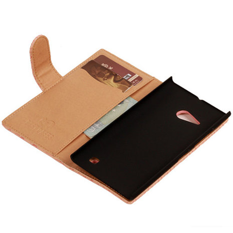 BC Slang Pink Hoesje voor Nokia Lumia 735 Bookcase Wallet Cover