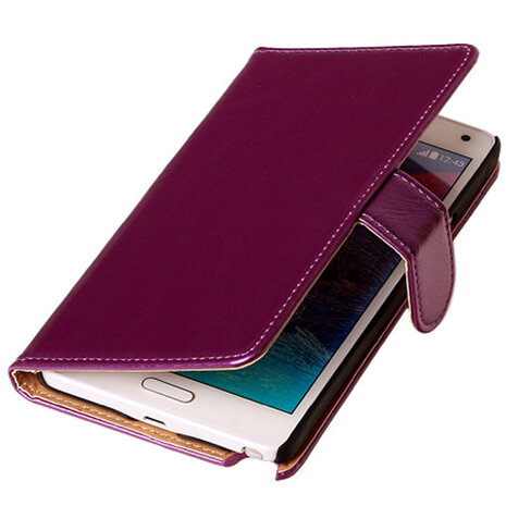 PU Leder Lila Hoesje voor Samsung Galaxy Note 4 Book/Wallet Case/Cover