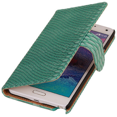 BC Slang Turquoise Hoesje voor Samsung Galaxy Note 4 Bookcase Cover