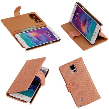 Slang Pink Samsung Galaxy Note 4 Bookcase Cover Hoesje 