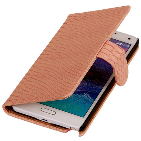 BC Slang Pink Hoesje voor Samsung Galaxy Note 4 Bookcase Cover