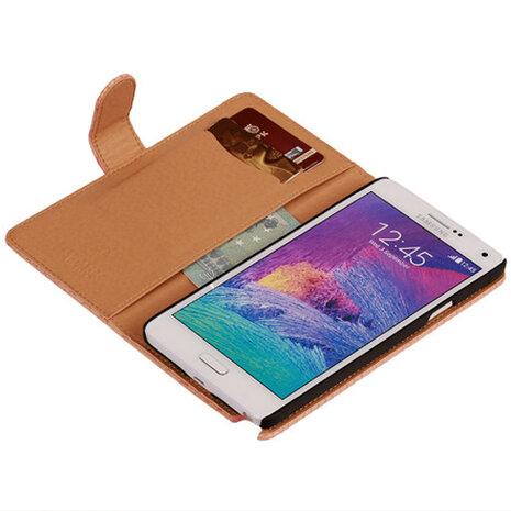 BC Slang Pink Hoesje voor Samsung Galaxy Note 4 Bookcase Cover