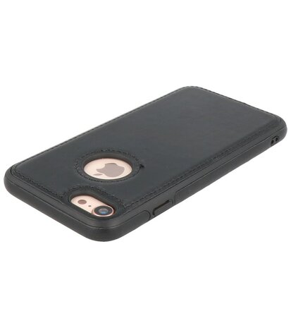 Lederen Backcover Hoesje voor iPhone SE 2020 - iPhone 8 en iPhone 7 - Zwart