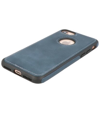 Lederen Backcover Hoesje voor iPhone SE 2020 - iPhone 8 en iPhone 7 - Navy