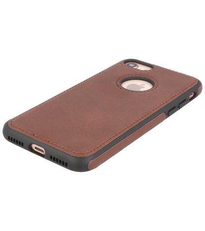 Lederen Backcover Hoesje voor iPhone SE 2020 - iPhone 8 en iPhone 7 - Mocca