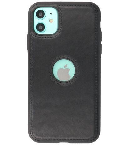 Lederen Backcover Hoesje voor iPhone 11 - Zwart