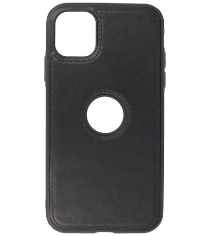 Lederen Backcover Hoesje voor iPhone 11 - Zwart