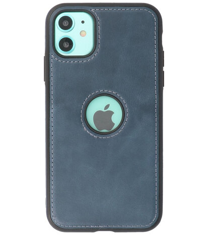 Lederen Backcover Hoesje voor iPhone 11 - Navy