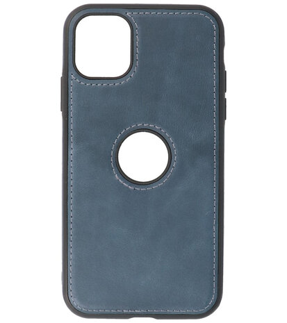 Lederen Backcover Hoesje voor iPhone 11 - Navy