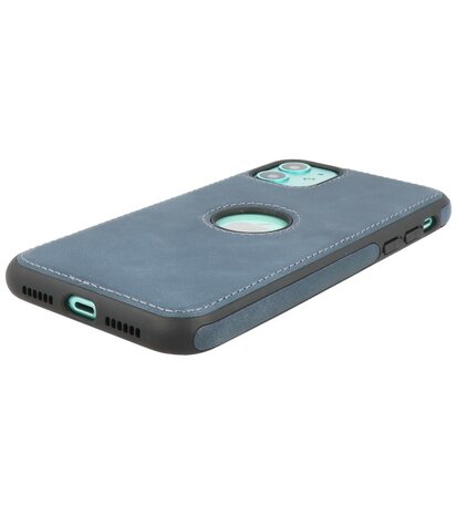 Lederen Backcover Hoesje voor iPhone 11 - Navy