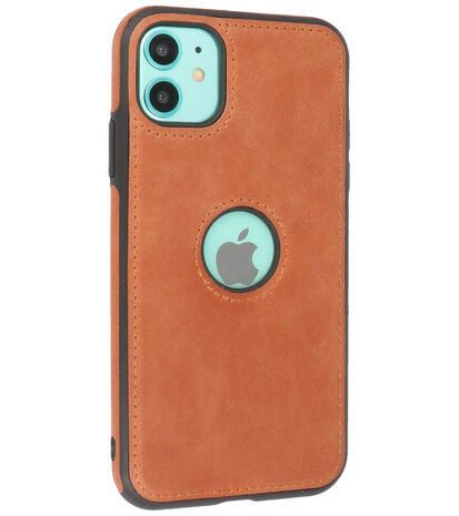 Lederen Backcover Hoesje voor iPhone 11 - Cognac