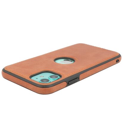 Lederen Backcover Hoesje voor iPhone 11 - Cognac