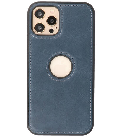 Lederen Backcover Hoesje voor iPhone 12 - iPhone 12 Pro - Navy