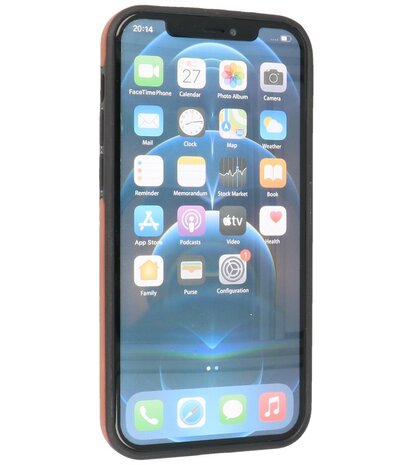 Lederen Backcover Hoesje voor iPhone 12 - iPhone 12 Pro - Cognac