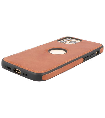 Lederen Backcover Hoesje voor iPhone 12 - iPhone 12 Pro - Cognac