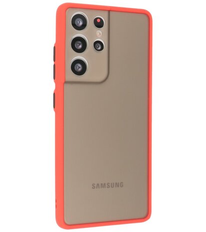 Kleurcombinatie Hard Case voor Samsung Galaxy S21 Ultra - Rood