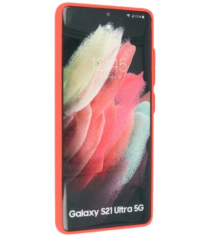 Kleurcombinatie Hard Case voor Samsung Galaxy S21 Ultra - Rood