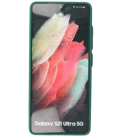 Kleurcombinatie Hard Case voor Samsung Galaxy S21 Ultra - Donker Groen