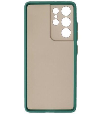 Kleurcombinatie Hard Case voor Samsung Galaxy S21 Ultra - Donker Groen