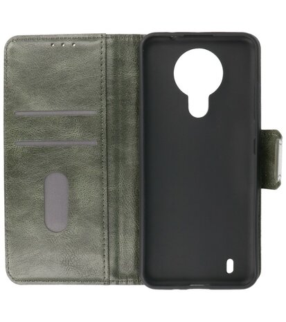 Portemonnee Wallet Case Hoesje voor Nokia 1.4 - Donker Groen