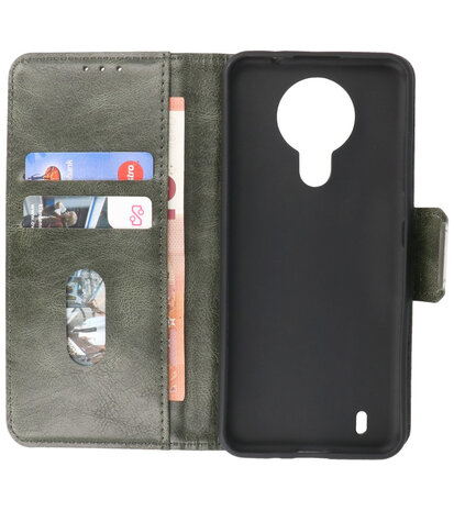 Portemonnee Wallet Case Hoesje voor Nokia 1.4 - Donker Groen