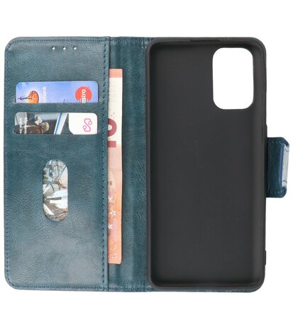 Portemonnee Wallet Case Hoesje voor OnePlus 9R - Blauw