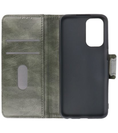 Portemonnee Wallet Case Hoesje voor Oppo Reno 5 5G - Find X3 Lite - Donker Groen