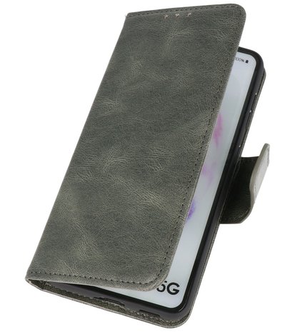 Portemonnee Wallet Case Hoesje voor Oppo Reno 5 5G - Find X3 Lite - Donker Groen