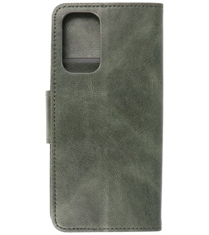 Portemonnee Wallet Case Hoesje voor Oppo Reno 5 Pro - Donker Groen