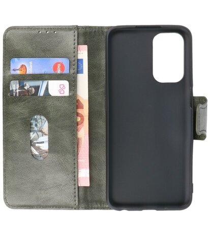 Portemonnee Wallet Case Hoesje voor Oppo Reno 5 Pro - Donker Groen