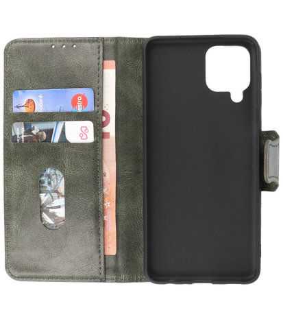 Portemonnee Wallet Case Hoesje voor Samsung Galaxy A22 4G - Donker Groen