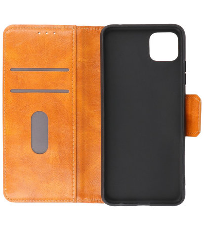 Portemonnee Wallet Case Hoesje voor Samsung Galaxy A22 5G - Bruin