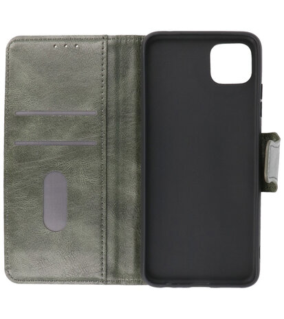 Portemonnee Wallet Case Hoesje voor Samsung Galaxy A22 5G - Donker Groen