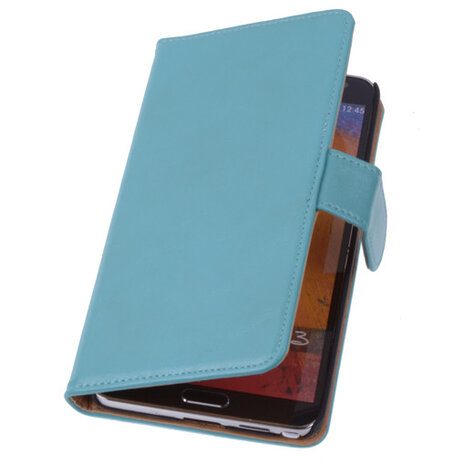 PU Leder Turquoise Hoesje voor Samsung Galaxy Note 3 Neo Book/Wallet Case/Cover