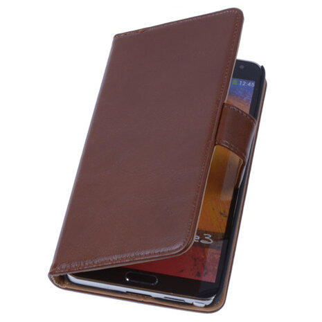 PU Leder Bruin Hoesje voor Samsung Galaxy Note 3 Neo Book/Wallet Case/Cover