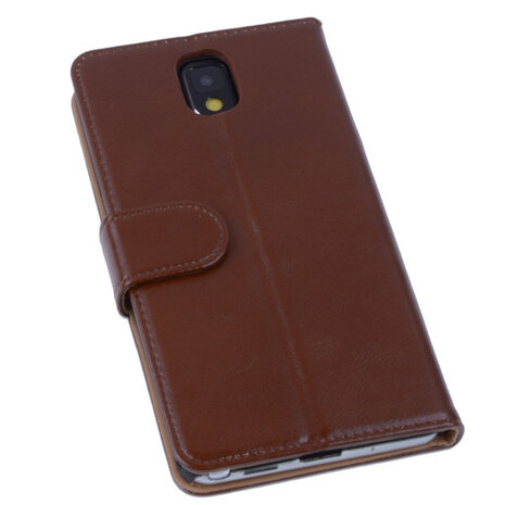 PU Leder Bruin Hoesje voor Samsung Galaxy Note 3 Neo Book/Wallet Case/Cover