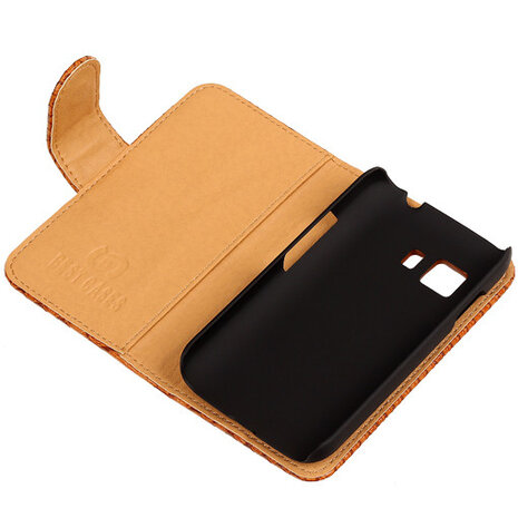 BC Slang Bruin Hoesje voor Samsung Galaxy Young 2 Bookcase Cover