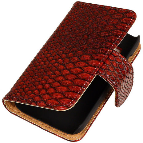 BC Slang Rood Hoesje voor Samsung Galaxy Young 2 Bookcase Cover