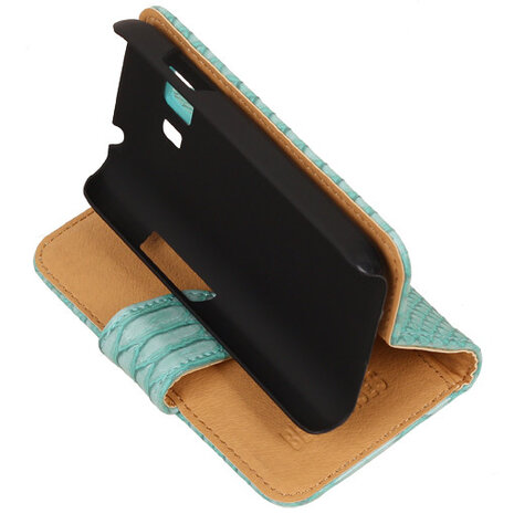 BC Slang Turquoise Hoesje voor Samsung Galaxy Young 2 Bookcase Cover